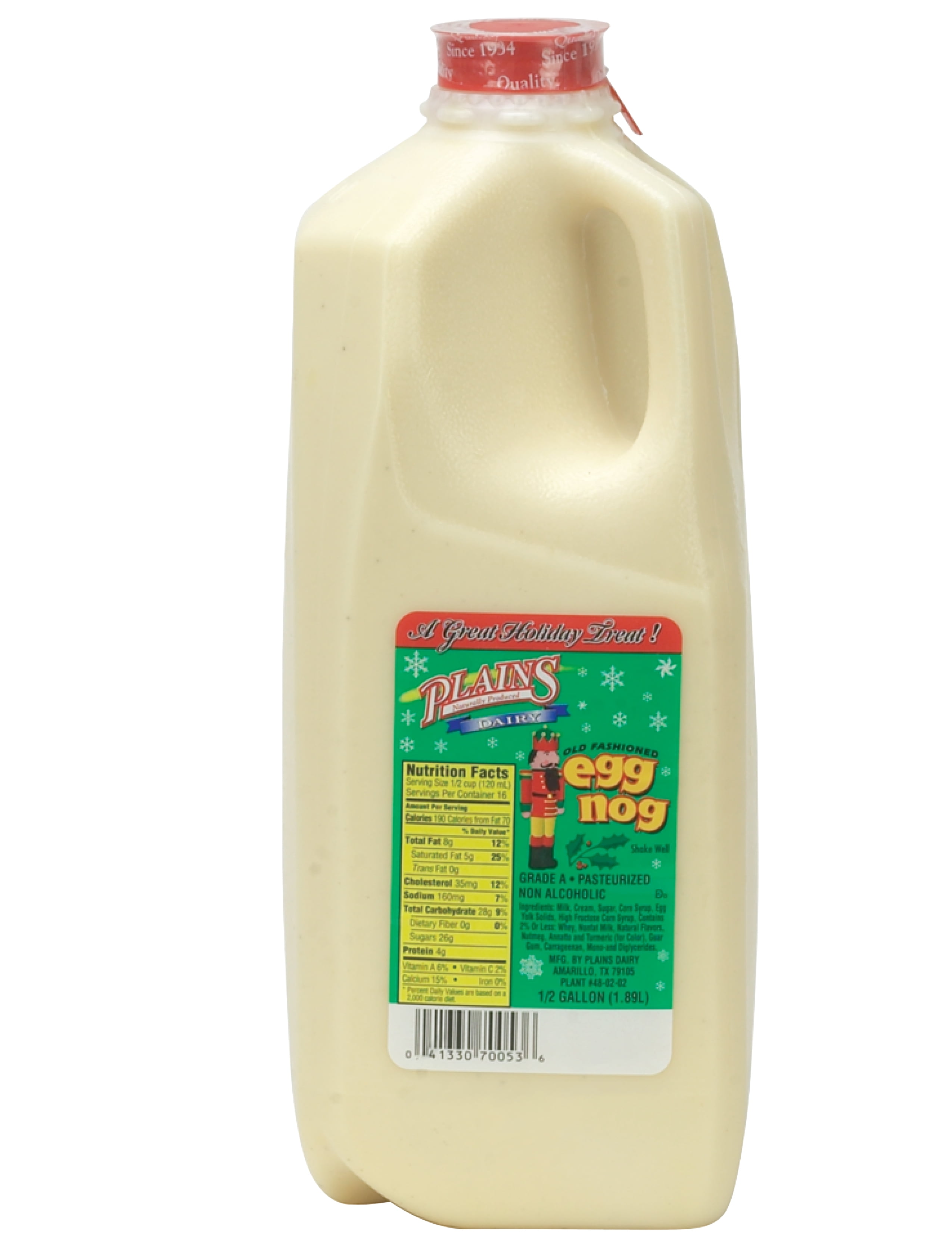 Plains Dairy Quart Egg Nog, Half Gallon