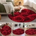 thumbnail image 5 of Round Rug 5Ft Washable Non-Slip, Red Roses Circle Area Rugs for Living Room Bedroom, Valentine's Day Flowers Floral Vintage Indoor Floor Mats Carpet Runner for Home Decor Aesthetic, 5 of 8