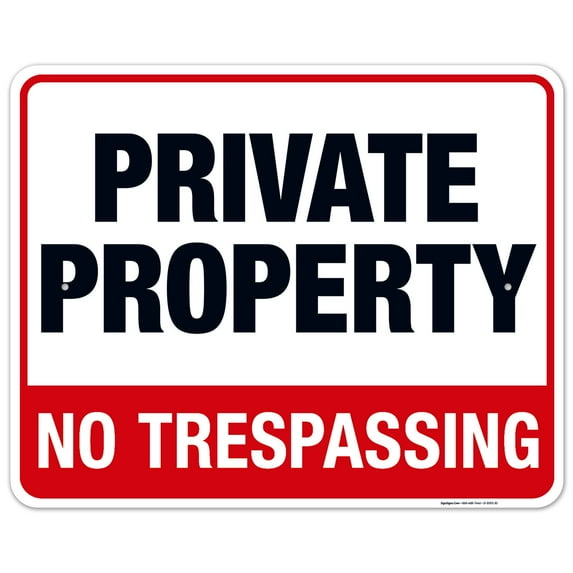 Private Property No Trespassing Sign, (SI-3093) 24x30 Aluminum