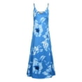 thumbnail image 2 of PALACLOTH Women Spaghetti Strap Cami Dress Floral Tea-Length Plus Size V-neck Sun Dress L-5XL, 2 of 7