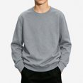 thumbnail image 2 of DJDLJWCJ Boys Long Sleeve Sweatshirt Solid Color Crewneck Pullover Boys Stretch Soft Lightweight Sweatshirts Gray Size 2T, 2 of 7