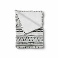 thumbnail image 2 of Tribal Soft Flannel Fleece Throw Blanket, Prehistoric Aztec with Circles Triangles Tribal Folk Pattern, Cozy Plush for Indoor and Outdoor Use, 50" x 70", Charcoal Grey White, by Ambesonne, 2 of 6