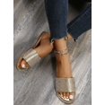 thumbnail image 2 of Women Black Allover Rhinestone Slide Sandals, 2 of 4