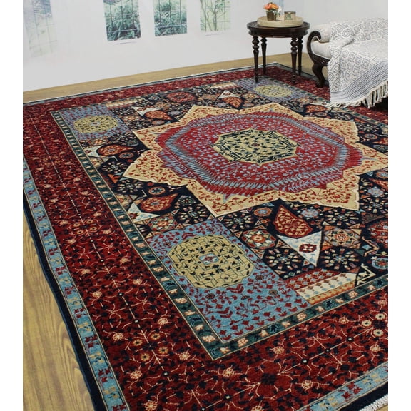 Aria Lonny Blue/Red Rug, 9'0" x 12'2"