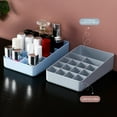 thumbnail image 4 of New Plastic Portable Makeup Organizer Tote Divided Basket Bin for Bathroom Storage,Holds Blush Makeup Brushes,Eyeshadow Palette,Lotions and Lipstick 6.9x4.3x1.8inches, 4 of 8