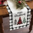 thumbnail image 3 of JOOCAR Christmas table runner, classic red and black Buffalo plaid Christmas tree for Christmas kitchen table table holiday decoration, 3 of 5