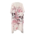 thumbnail image 3 of SEANATIVE Women Long Cardigans Kimono Coverups Open Front Loose Casual Summer Tops Coverup Flowy Lightweight Swimsuit Cover Up Swimwear Beachwear, Pink Floral Skull, 3 of 7
