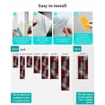 thumbnail image 7 of Window Privacy Film Red White Stained Glass Window Film Decorative Sun Block Window Cover Abstract Black Chrysanthemum Flower Floral Window Clings Static Adhesive Sticker for Bathroom 23.6"x59", 7 of 7
