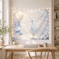 thumbnail image 5 of White Peacock in Snowy Landscape with Fanned Tail, Serene Digital Art for Nature Lovers, Elegant Winter Decor Christmas Gift Tapestry Wall Hanging for Living Room and Bedroom, 5 of 7