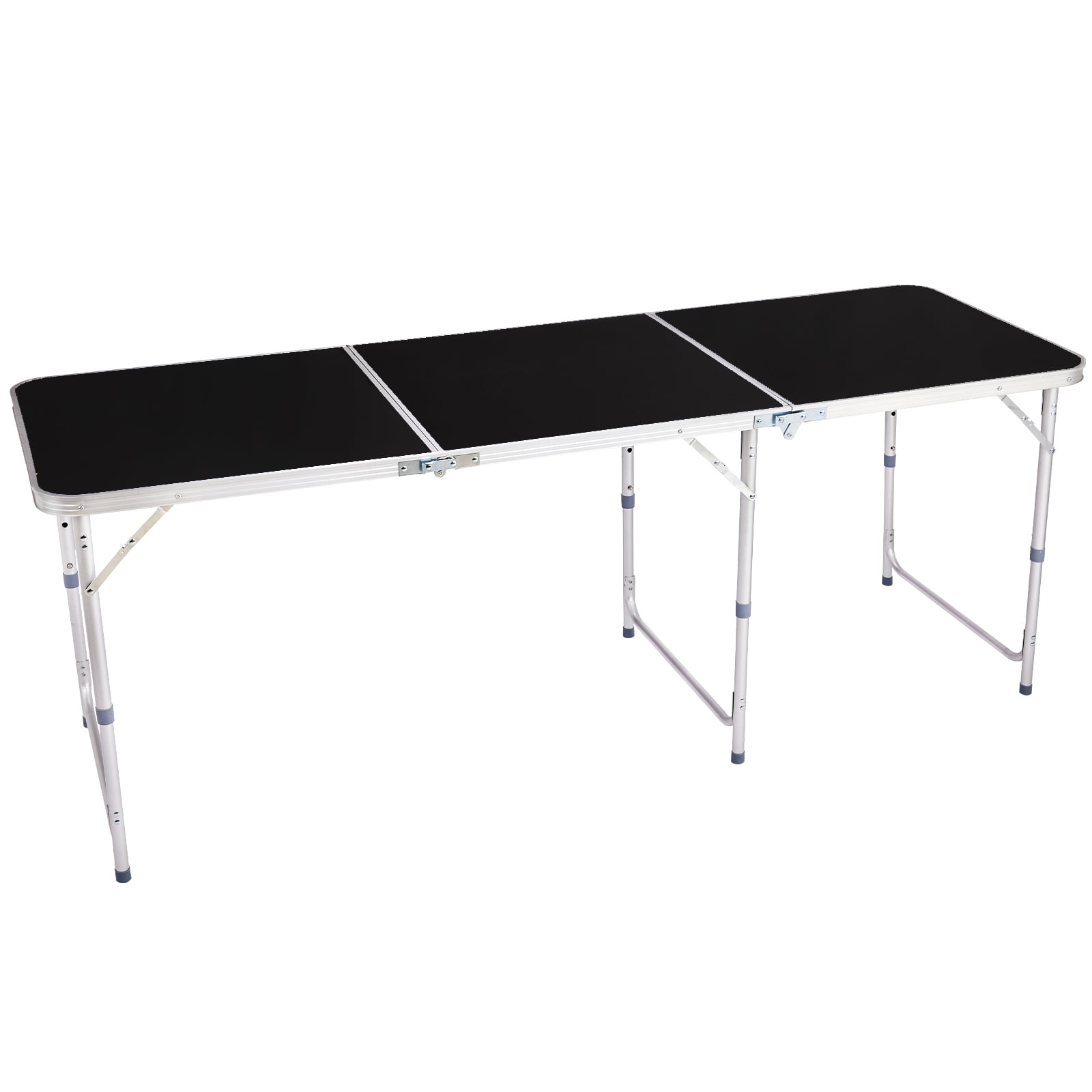 6Ft Aluminum Alloy Folding Table, Portable, Durable, for Family Reunions, Picnics, Camping black