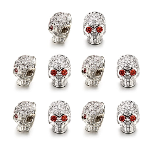 Collar de cuentas de diamantes de imitación Sonducket 10 piezas joyería DIY Plata Ojo rojo AP016167-02