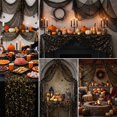 thumbnail image 6 of Halloween Mantel Scarf, 78.7 x 27.6 in Sheer Polyester Table Runner with Glitter Sequin Detail for Party Decor, 6 of 6