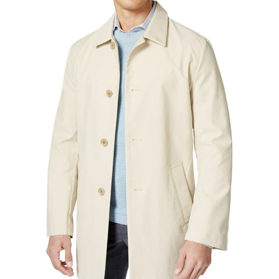 DKNY Mens Darryl Raincoat, Beige, 40 Short