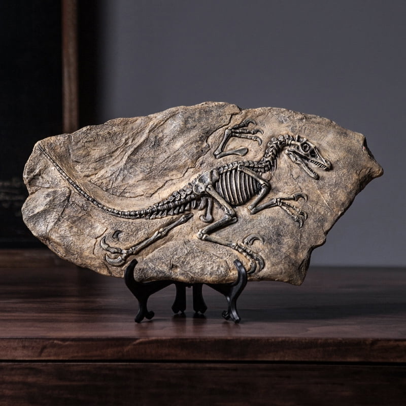 HXAZGSJA Dinosaur Fossils Ornaments Resin Realistic Velociraptor Model ...