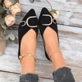 thumbnail image 2 of Xucatan Fashion Gold Tone Chain Loafers for Women, Round Toe Soft Sole Flats, Versatile Comfortable Walking Shoes for Spring Gift, 2 of 9