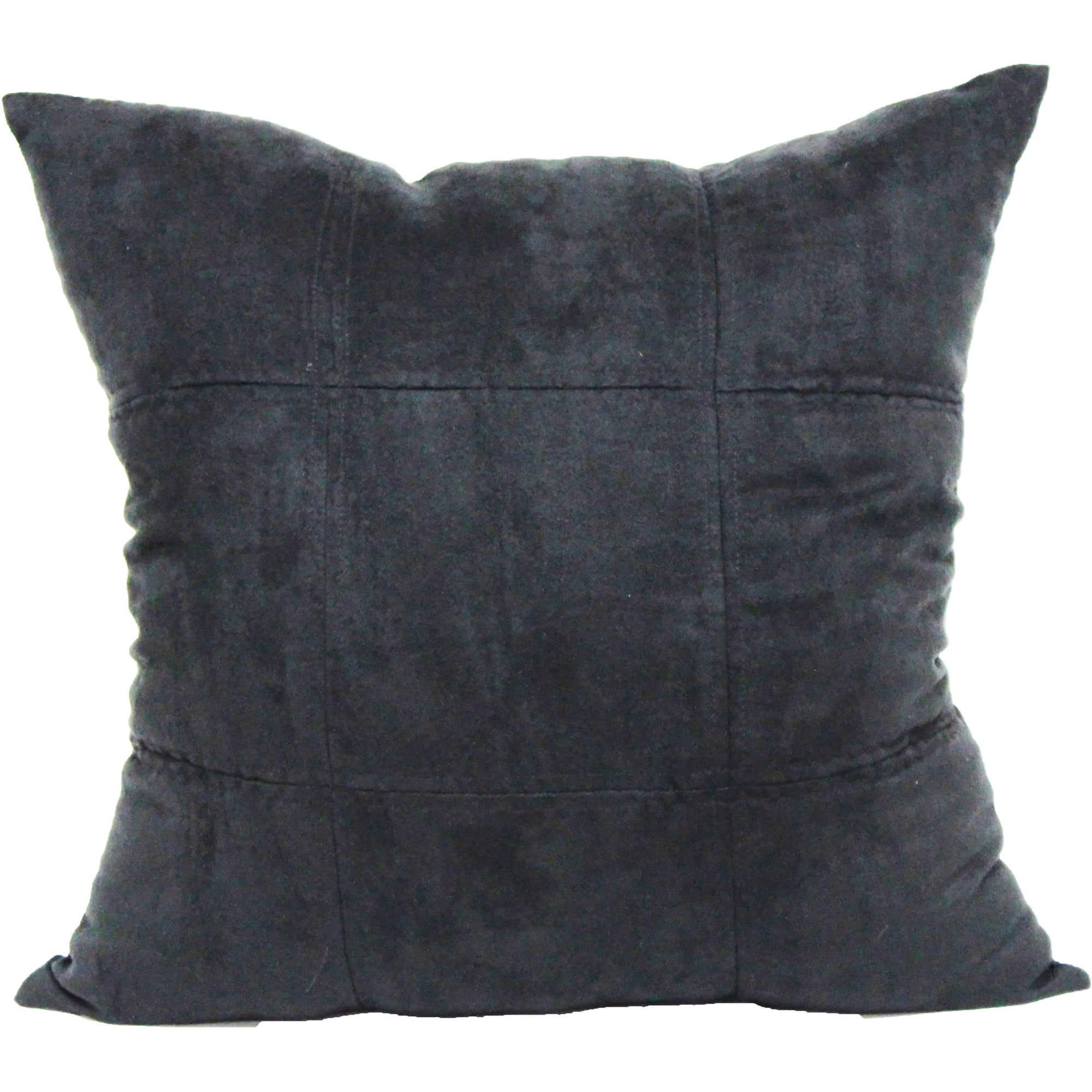Mainstays Decorative Pillow, Suede, Rich Black