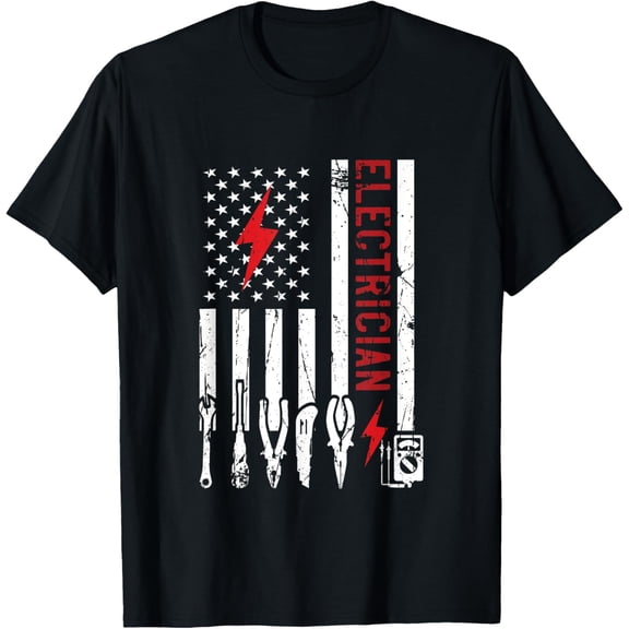 black Shirt Electrician Design for Men & Funny electrical Design T-Shirt