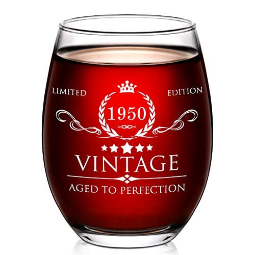 70th Birthday Gifts for Women and Men - 15oz Wine Glass ...