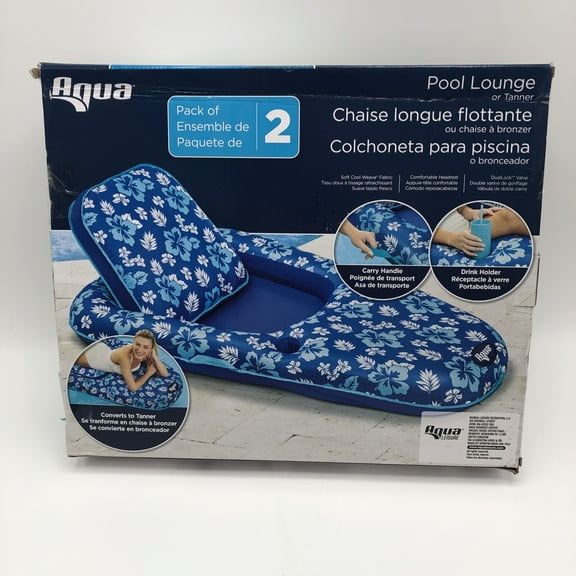NOB Aqua Luxury 2-In-1 Inflatable Pool Lounge or Tanner 2-pack