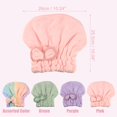 thumbnail image 4 of Unique Bargains Polyester Hair Drying Towel Dry Cap 2 Pcs Pink Green, 4 of 7