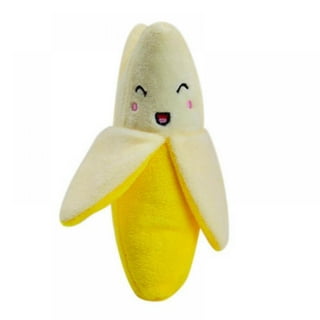 Multipet Smiling Dog Loofa Pals Latex Plush Dog Toy, Banana Shaped