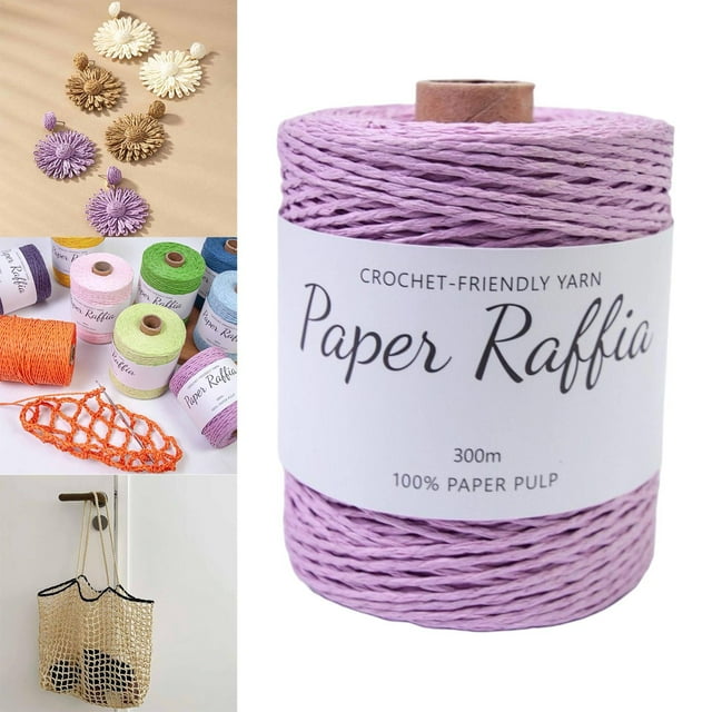 Cinta papel rafia, cuerda papel, regalos, cinta rafia suave, manualidades, para tejer a crochet, bolsos, cestas nido, , Violeta claro