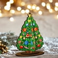thumbnail image 6 of Diy Diamond Dot Painting Christmas Tree 3D Display Sign With Wooden Base, Three-Dimensional Design For Desktop Decoration, Ideal Christmas Holiday Home Office Party Decoration, 6 of 6