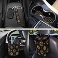 thumbnail image 3 of Jeiento Sun Moon Star Car Seat Cover Full Set 12 Pieces, with Steering Wheel Cover Seatbelt Shoulder Pad Coasters Garbage Bins Keychain Air Vent Storage Pouch Universal Fit for Most Cars SUV Sedan, 3 of 7