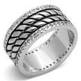 thumbnail image 1 of Rhodium Brass Ring with AAA Grade CZ, Clear - Size 9, 1 of 1