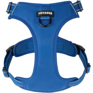 Voyager Dual Leash Attachment Dog Harness, XS, Royal Blue