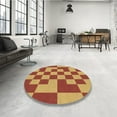 thumbnail image 4 of Ahgly Company Machine Washable Indoor Round Transitional Yellow Area Rugs, 5' Round, 4 of 7