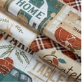 thumbnail image 3 of Teal Blue Brookside Autumn Farmyard Vinyl Flannel Backed Tablecloth, Farm to Table Thanksgiving Fall Cottage Harvest Wipe Clean Vinyl Tablecloth, Oval, 3 of 7