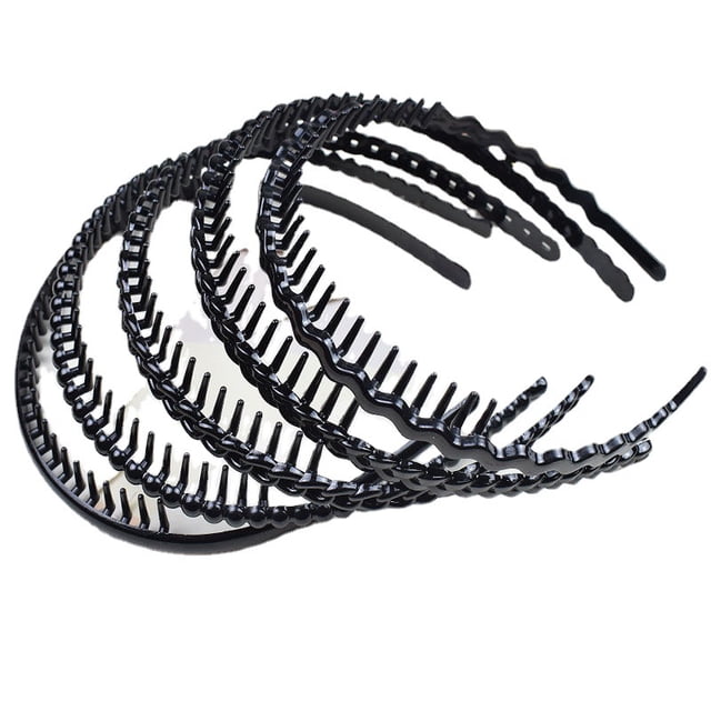 Diadema con peine de dientes, 5 piezas Diademas lisas Diademas de plástico para el cabello con dientes Unisex para mujeres y niñas Shuxiu Wang 9024715008275