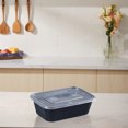 thumbnail image 3 of Disposable Food-Grade Plastic Lunch Boxes, 10-Pack Rectangle Containers with Lids, Microwave-Safe for Meal Prep and Takeout, 3 of 6