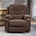 thumbnail image 6 of HSUNNS Lift Recliner Chair, Chenille Lift Recliners with Flip Armrest, Side Pockets and Cup Holder for Elderly, Power Sofa Chair with Remote Control for Living Room and Home Theater, Brown, 6 of 9