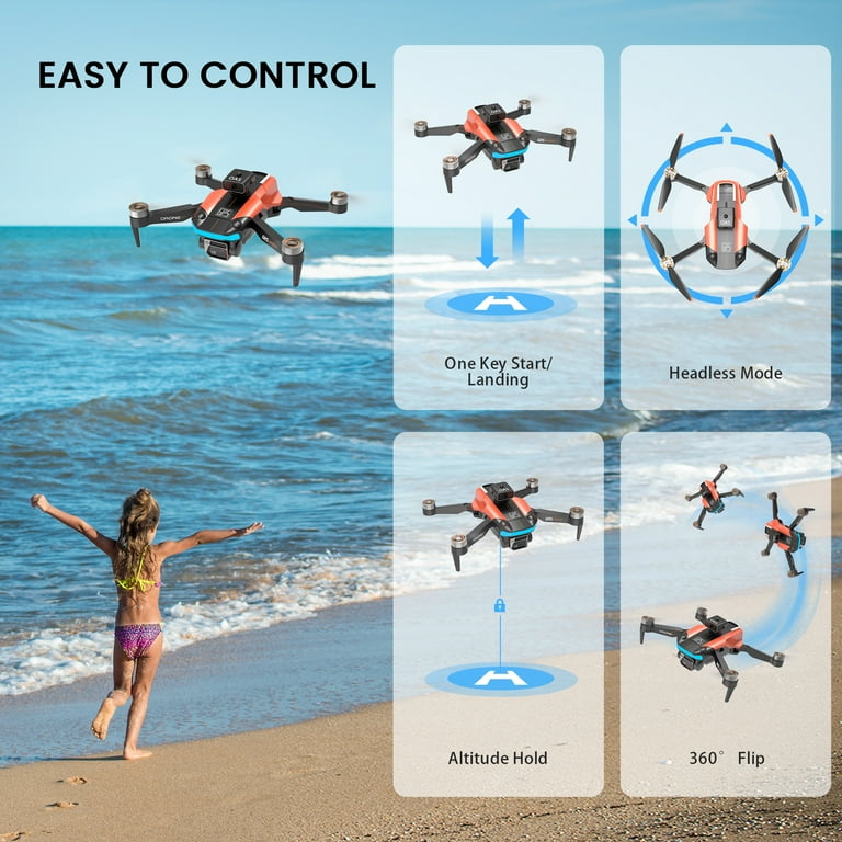 D99 GPS Drone with 8K UHD Camera, Foldable Drones for Adults Beginners, RC  Quadcopter Drone, Brushless Motor, VR Mode, GPS Auto Follow