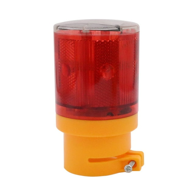 Luz de advertencia estroboscópica solar Intermitente Construcción Seguridad Vial Barricada Tráfico Automático Señal de vehículo Lámpara de baliza a prueba de agua (Rojo)
