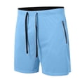 thumbnail image 4 of Pantalones cortos de running para hombre con entrepierna de 5 pulgadas: bolsillos con cremallera, cintura elástica, poliéster-spandex, pantalones cortos deportivos para gimnasio, tallas S-XXXL para, 4 of 5