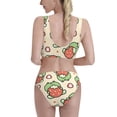 thumbnail image 3 of Picia Frog Hold Strawberry Women's High Waisted Bikini Scoop Neck Swimsuit Two Pieces Bathing Suit-Medium, 3 of 8
