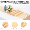 thumbnail image 3 of Pesonlook Tablecloth Table Runner Set Disposable White Tablecloths Waterproof Table Cover 54 x 108 Inch Champagne Gold Satin Table Runner 12 x 108 Inch for Wedding Birthday Table Decorations, 3 of 6