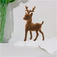 thumbnail image 3 of Flocked Standing Deer Ornament - Miniature Desktop Decor for Office Home, Christmas Village Decoration, Realistic L Model Animal Figurine Gift, 3 of 4