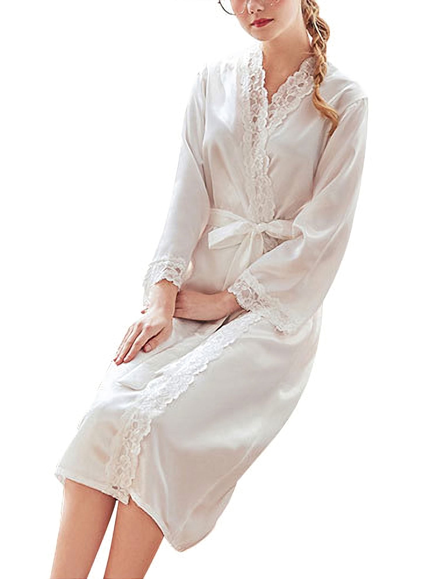 satin nightdress and dressing gown