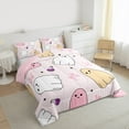 thumbnail image 3 of Manfei Cute Cartoon Ghost Full Size Comforter Sets,Pink Bowtie Bow Bedding Comforter Set,Happy Halloween Bedding Sets For Girl Kids,Luxury Bedroom Decor Reversible,3-Piece, 3 of 8