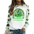 thumbnail image 4 of QIPOPIQ Chandails en Molleton à Manches Longues pour Femmes T-Shirts de la Saint-Patrick T-Shirt Trèfle T-Shirt Vert T-Shirts de la Saint-Patrick Tunique Col Rond Hauts Amples Chandail en Molleton T-Shirts Graphiques Offres, 4 of 5