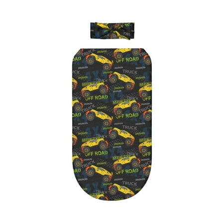 

Lafuoo Monster Truck1 Pattern 0-6 Months Newborn Swaddle Bag Headband Set for Girls Clothes Baby Care Products