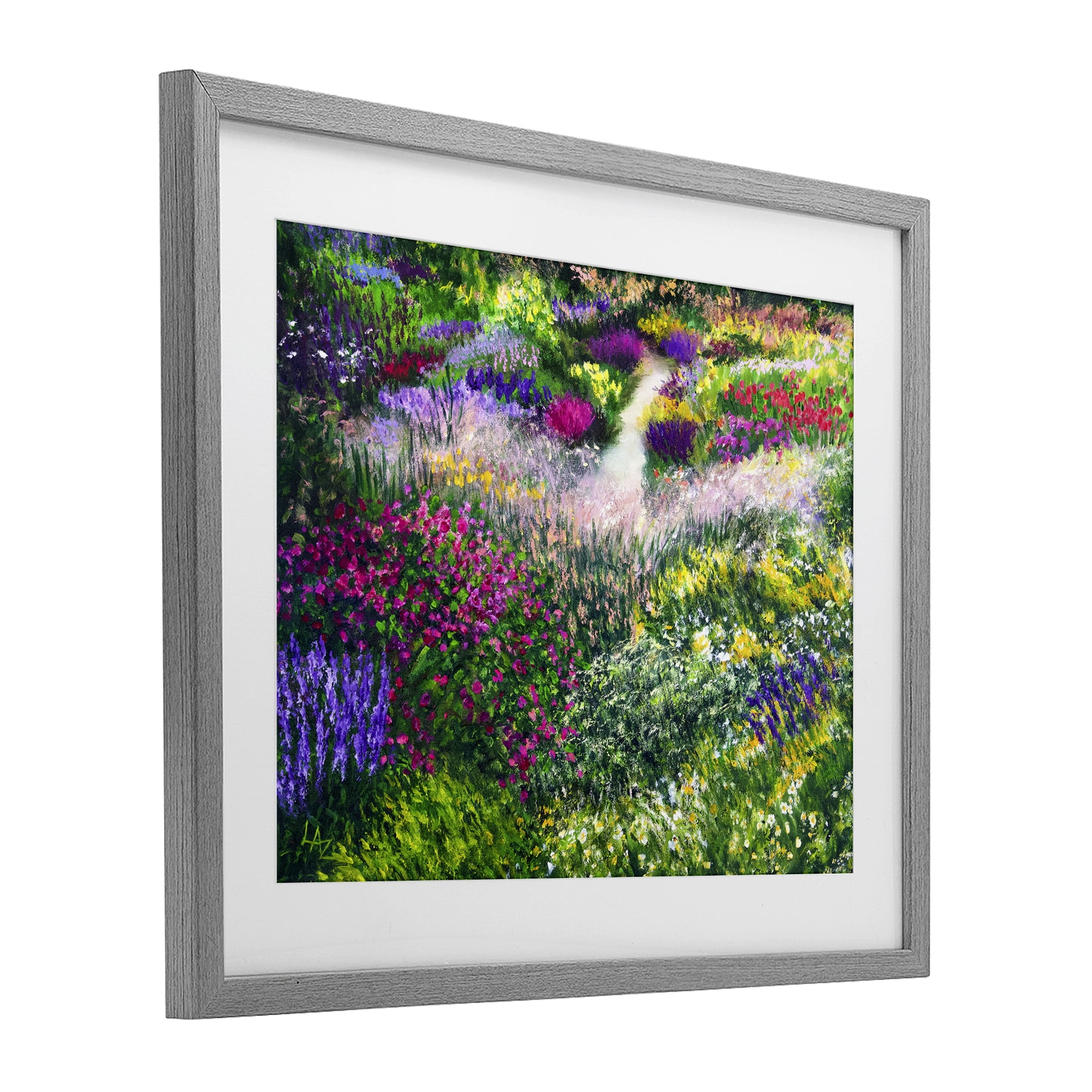 Stupell Industries Breath Of Spring Meadow Gray Framed Print Under Glass, design by Lee Ann Zirbes