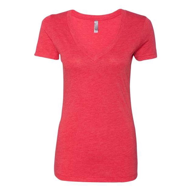 Next Level Apparel 6740 Lady Tri-Blend Deep V Neck T-Shirt Vintage Red44 Medium Ropa de siguiente nivel 6740