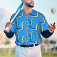 thumbnail image 5 of Hirioo Colorful Snake for Men's Baseball T-shirt Shirts Short Sleeve Casual Summer Button Stretch T Shirts,Size S-4XL-Small, 5 of 7