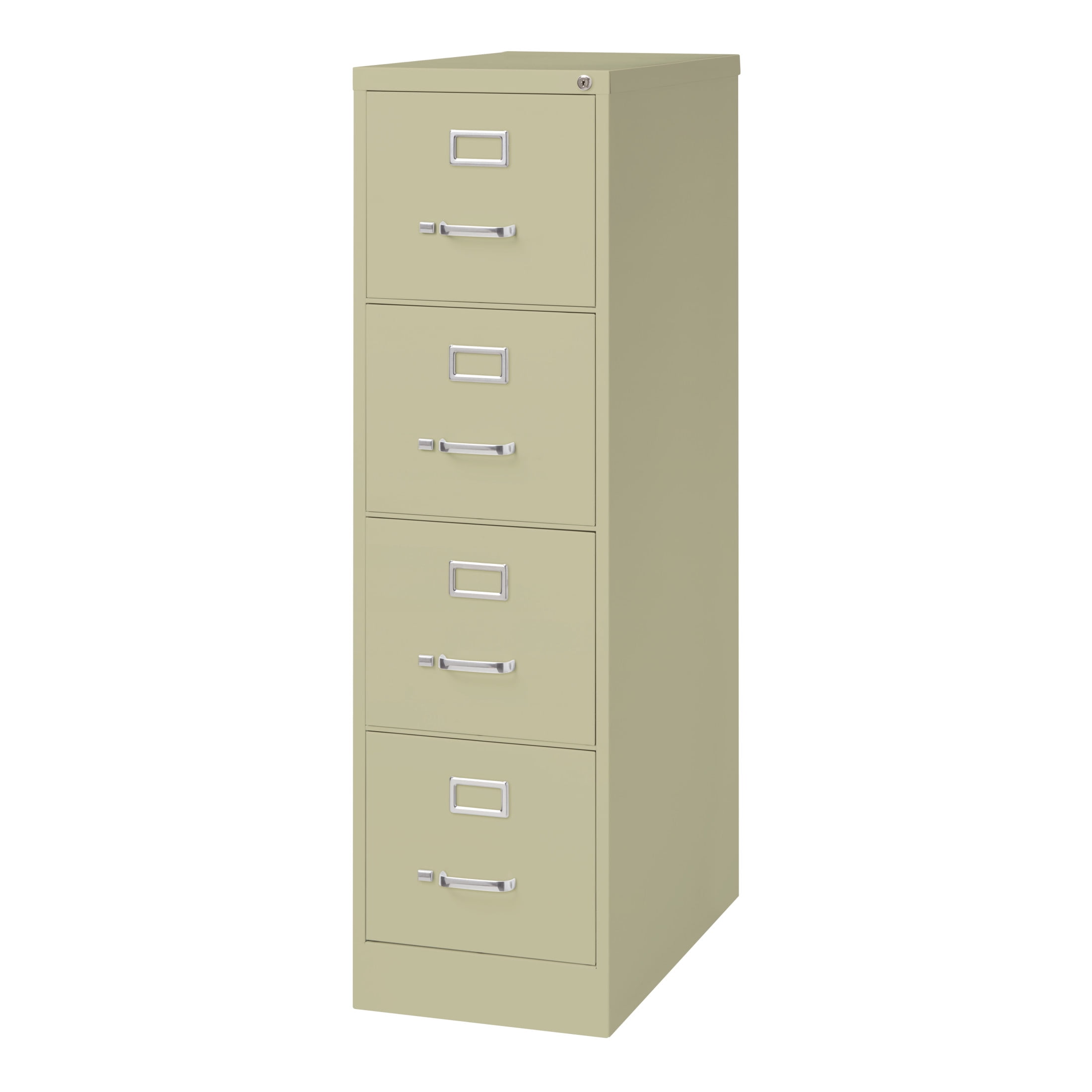 Hirsh 4 Drawer Letter Locking Metal Vertical File Cabinet, 26.5" Deep, Putty