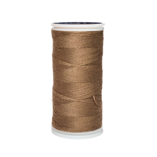 Caja 12 Pzas Hilo Café Pardo Coats Poliéster Liso 3 Cabos Fibra Corta Coats T6980-0189
